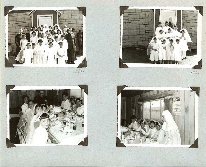 Group of four photos of students from Anahim Lake School
