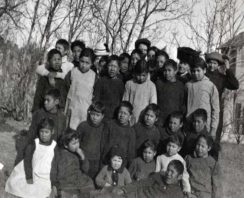 Group of students outside of St. Cyprian's School