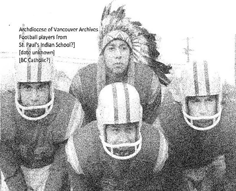 football players from St. Pauls Squamish school 