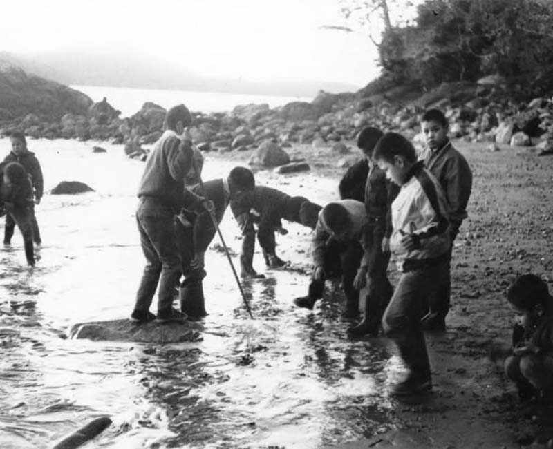 Group of people outside by water