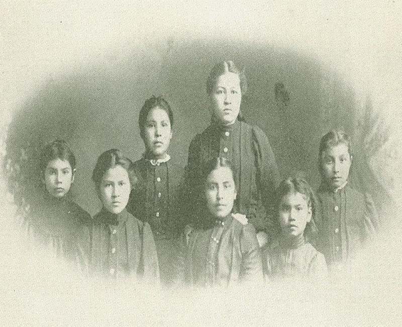 Portrait of group of people from Wawanosh Home